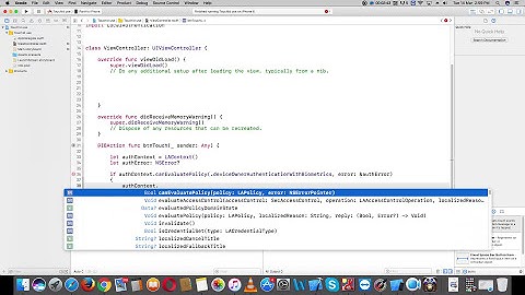 Using TouchID Authentication (Swift 3 in Xcode)