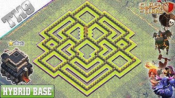 NEW BEST TH9 Base 2019 with REPLAY | Anti 3/2 Star TH9 Hybrid Base with Copy Link - Clash of Clans