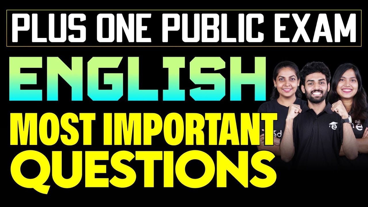 Plus One Public Exam English | Most Important Questions | Eduport Plus One