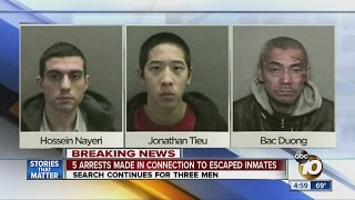 5 arrests made in connection to escaped inmates