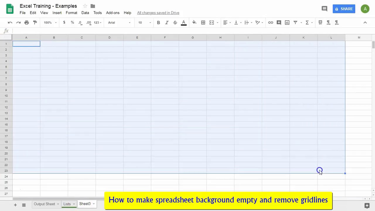 How To Make Spreadsheet Background Black