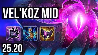 VEL'KOZ vs YASUO (MID) | 50k DMG | KR Diamond | 25.20