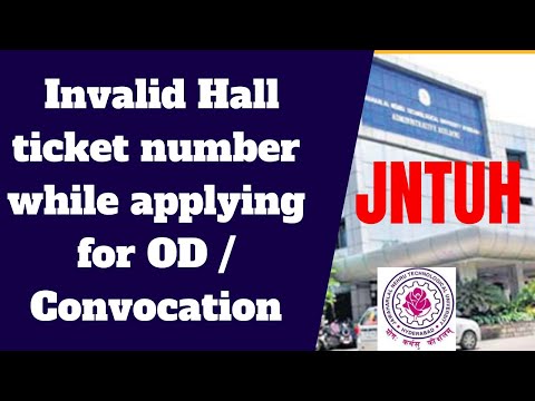 jntuh Invalid Hall ticket number while applying for OD  & Convocation||JNTUH OD Invalid hall ticket