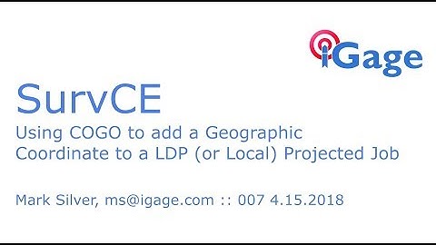 007 SurvCE: Using COGO to insert Lat/Lon Coordinates into a LDP