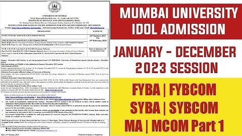 IDOL Admission Started for January Session 2023