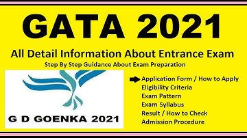 GATA 2021 - Notification, Dates, Application, Eligibility, Admit Card, Pattern, Syllabus, Result