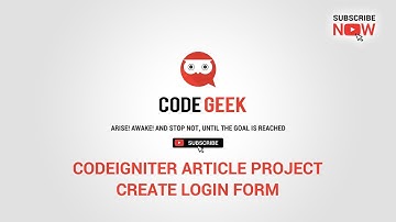 Codeigniter Article Project - Create Login Form