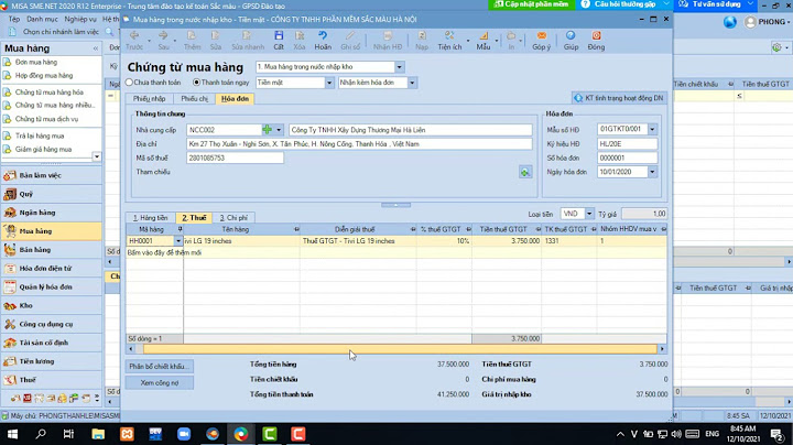 Cách nhập hóa đơn mua hàng vào phần mềm misa năm 2024