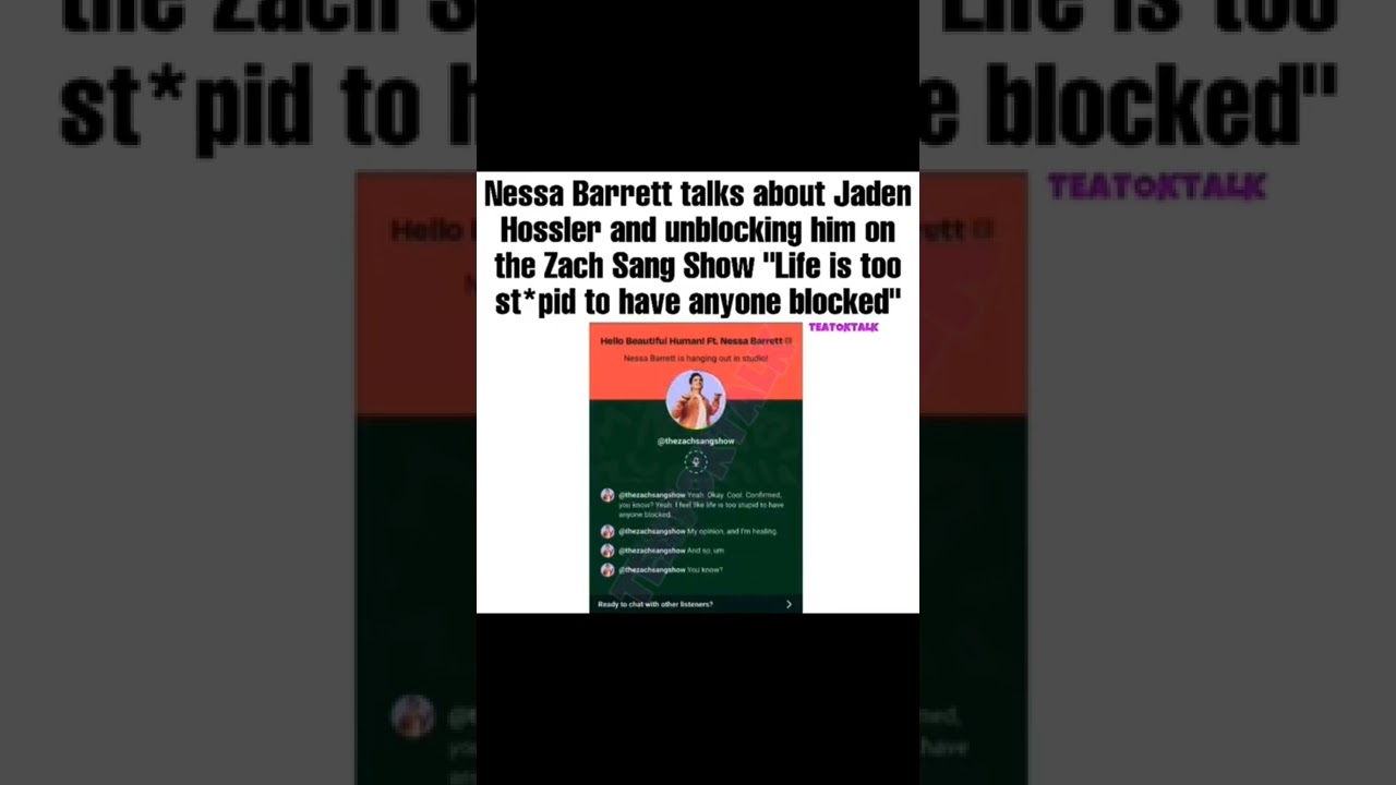 #nessabarrett finally addresses #jadenhossler situationship! #shorts #jxdn