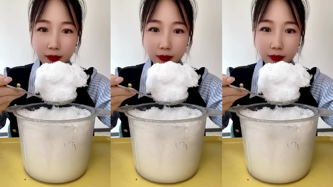 ASMR WHITE ICE EATING QIAN 