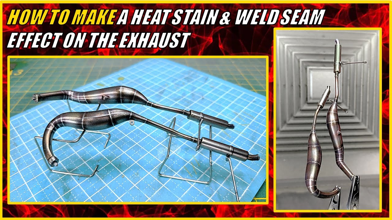 How to make a heat stain & weld seam effect on the exhaust YouTube