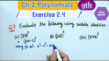 Ex 2.4 Q7 class 9 Maths | Polynomials Class 9th Ex 2.4 Q7 Evaluate Maths New NCERT | Ex 2.5 Q7 class