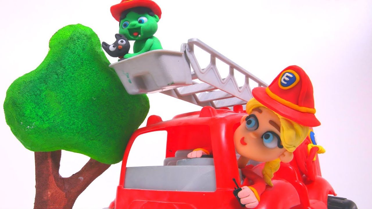 dibujos animados de los 90 FUNNY KIDS FIREFIGHTER ❤ Play Doh Cartoons For Kids