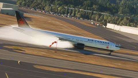 caught in the wind as the plane landed at Portland airport . game