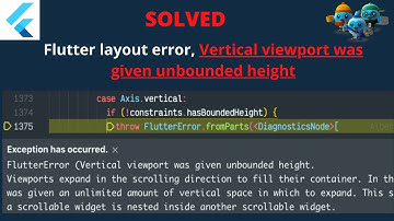 Flutter layout error, Vertical viewport was given unbounded height