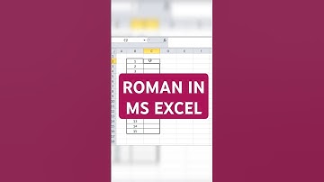 Roman Numerals in MsExcel |#youtubeshorts #excel #exceltutorial #viralshort #computer
