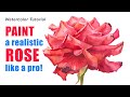 HOW TO PAINT A REALISTIC ROSE 🌹 Watercolor Painting Techniques / Valentine's Day Tutorial
