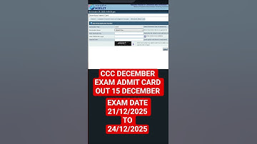 CCC December exam date 2025 # CCC exam date OUT #cccadmitcard #cccexam2025 #ccc #cccexam #admitcard