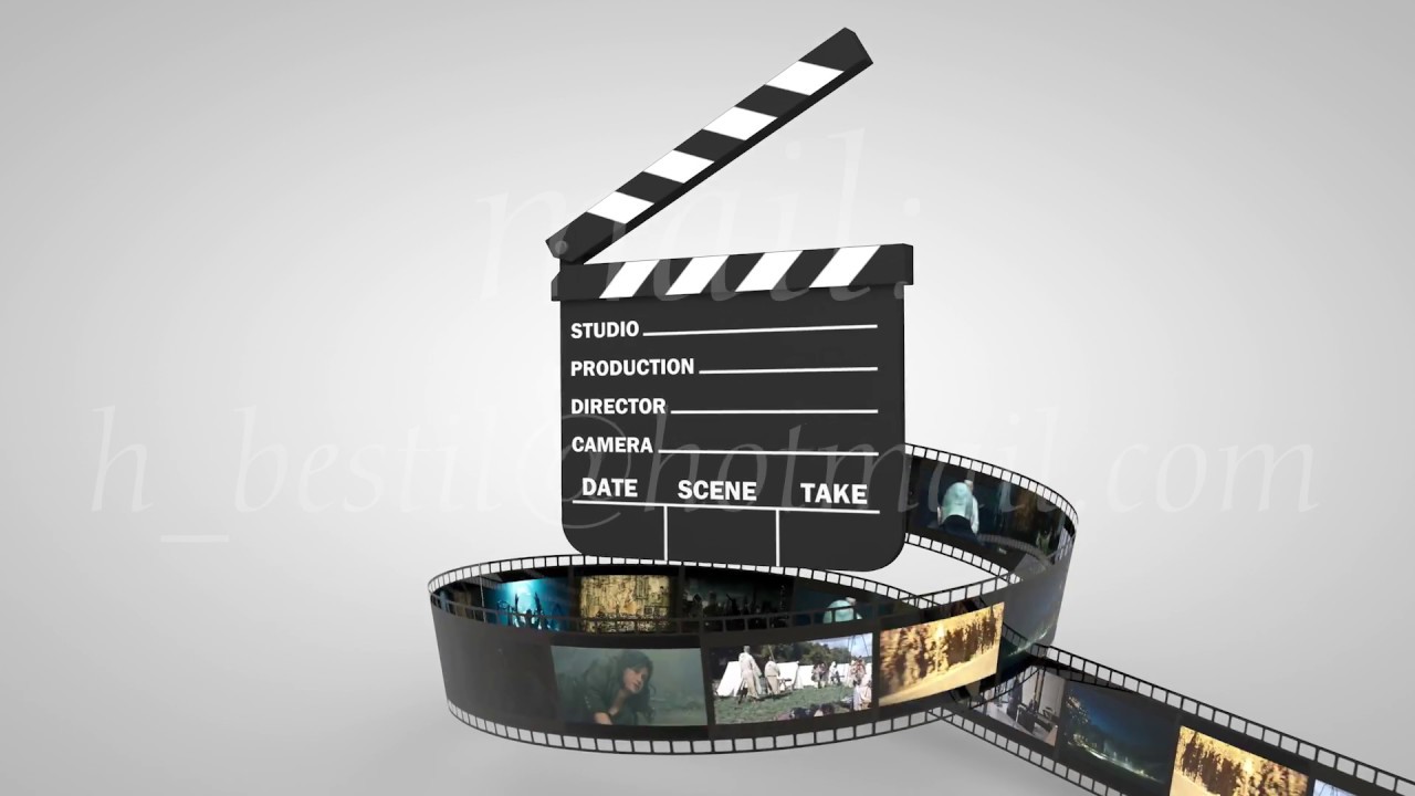 Film Strip And Clapper Animation Cinema Trailer Teaser Intro Movie Film Strip Film Teaser