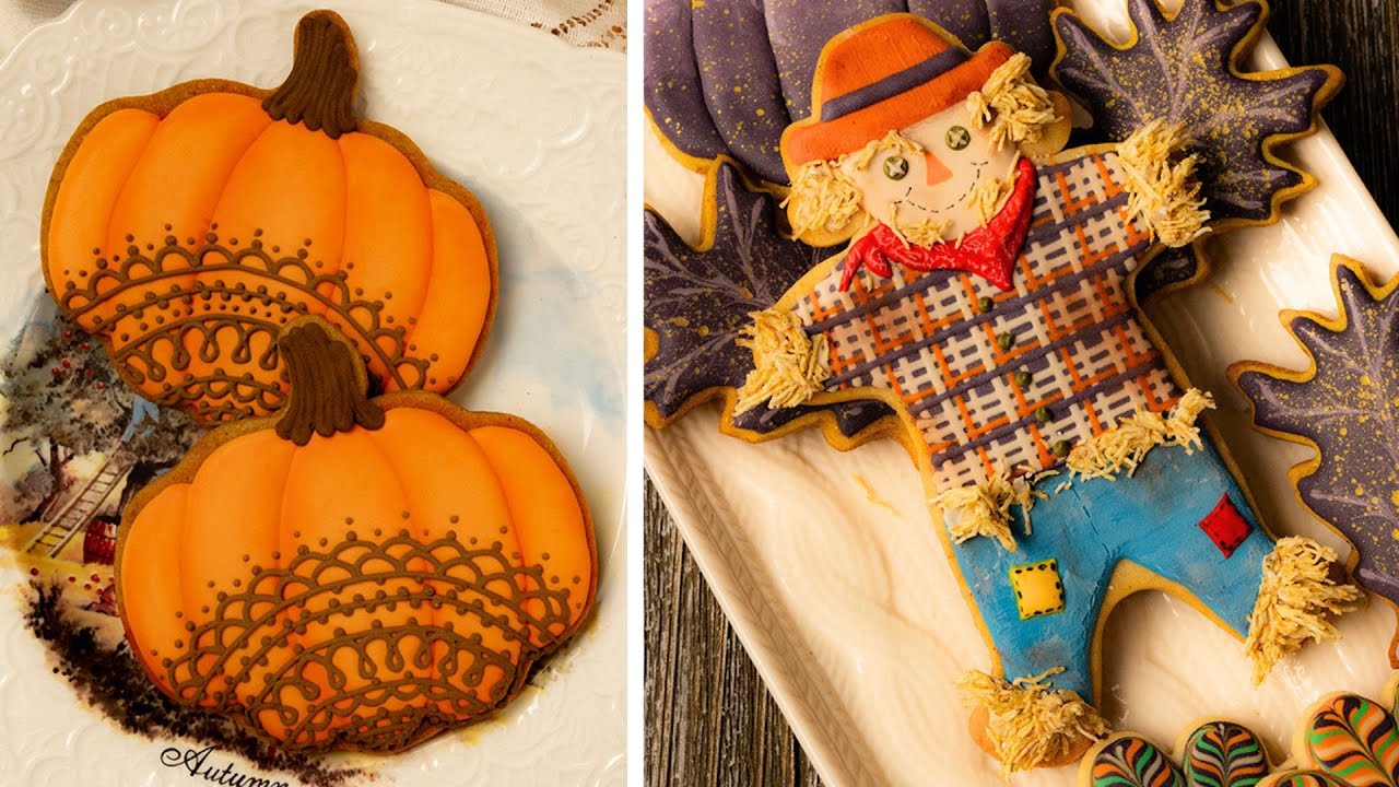 Amazing fall cookies | 30 minutes of relaxing royal icing cookie decorating