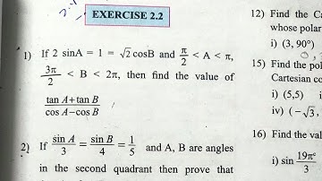 Trigonometry 1 Exercise 2.2 Part 1 class 11 Maths 1 Maharashtra Board New syllabus by CHETAN sir
