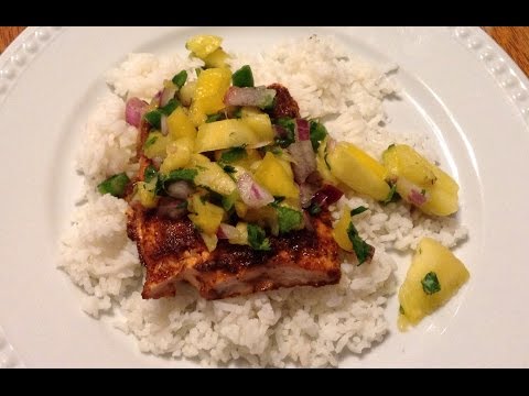 Spicy Salmon with Homemade Pineapple Mango Salsa