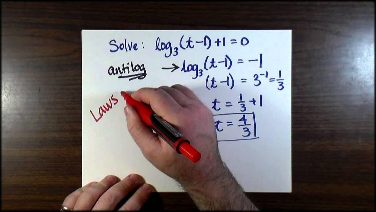 Solving Logarithmic Equations - YouTube