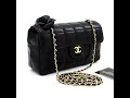 Chanel camellia chocolate bar chain shoulder bag black quilted