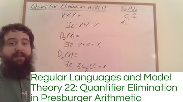 Regular Languages and Model Theory 22: Quantifier Elimination in Presburger Arithmetic