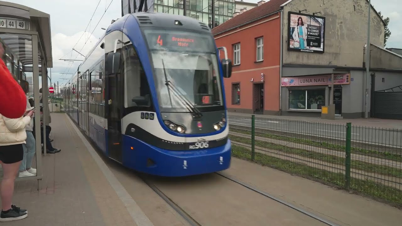 Poland, Kraków, tram 4 ride from Cystersów to Rondo Mogilskie