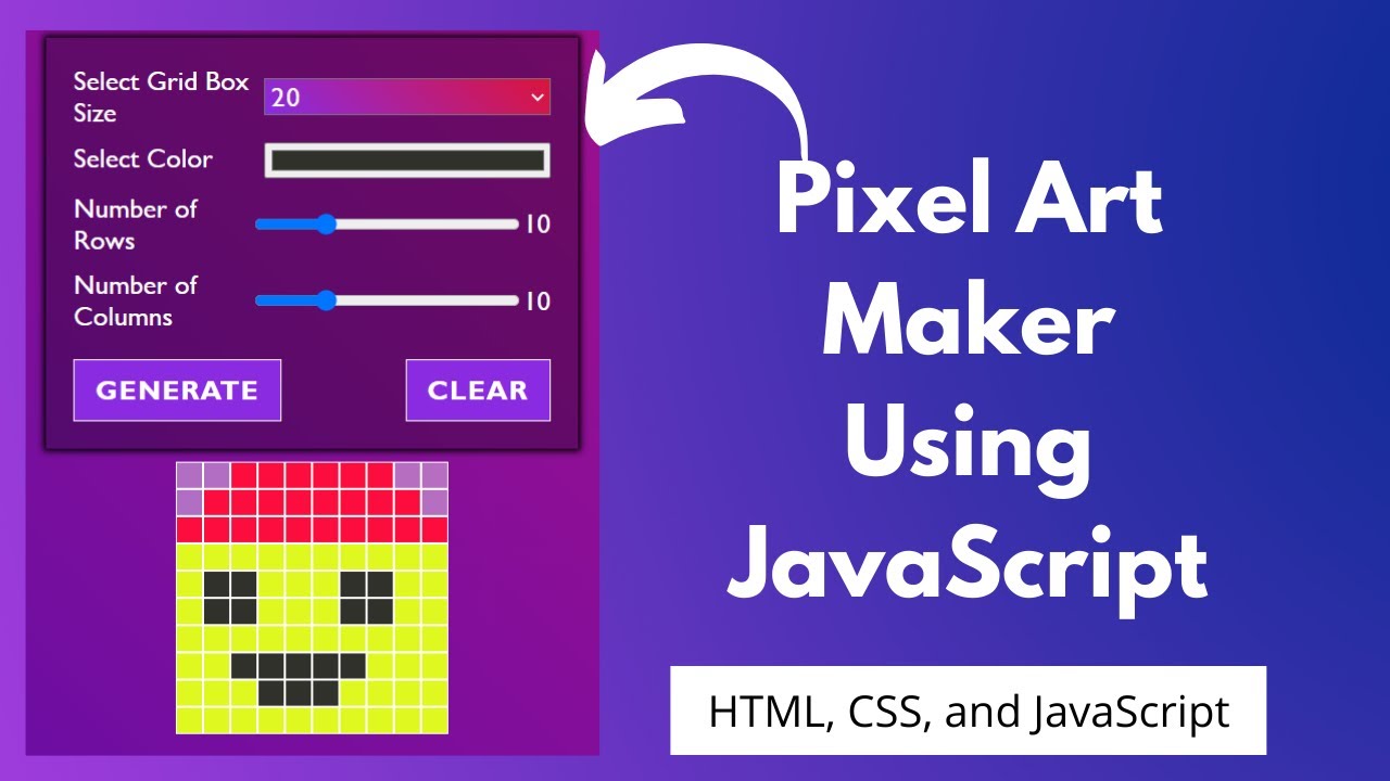 Pixel art, Web-browser, Html-css-javascript