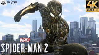 Marvel's Spider-Man 2 PS5 - Black and Gold Suit Free Roam Gameplay (4K 60FPS)