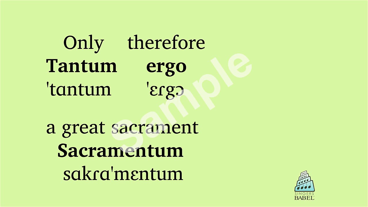 Various tantum ergo youtube