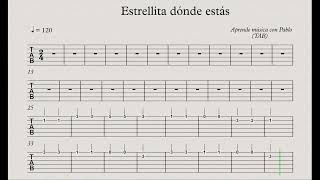 ESTRELLITA DÓNDE ESTÁS: TAB (guitarra...) (tablatura con playback)