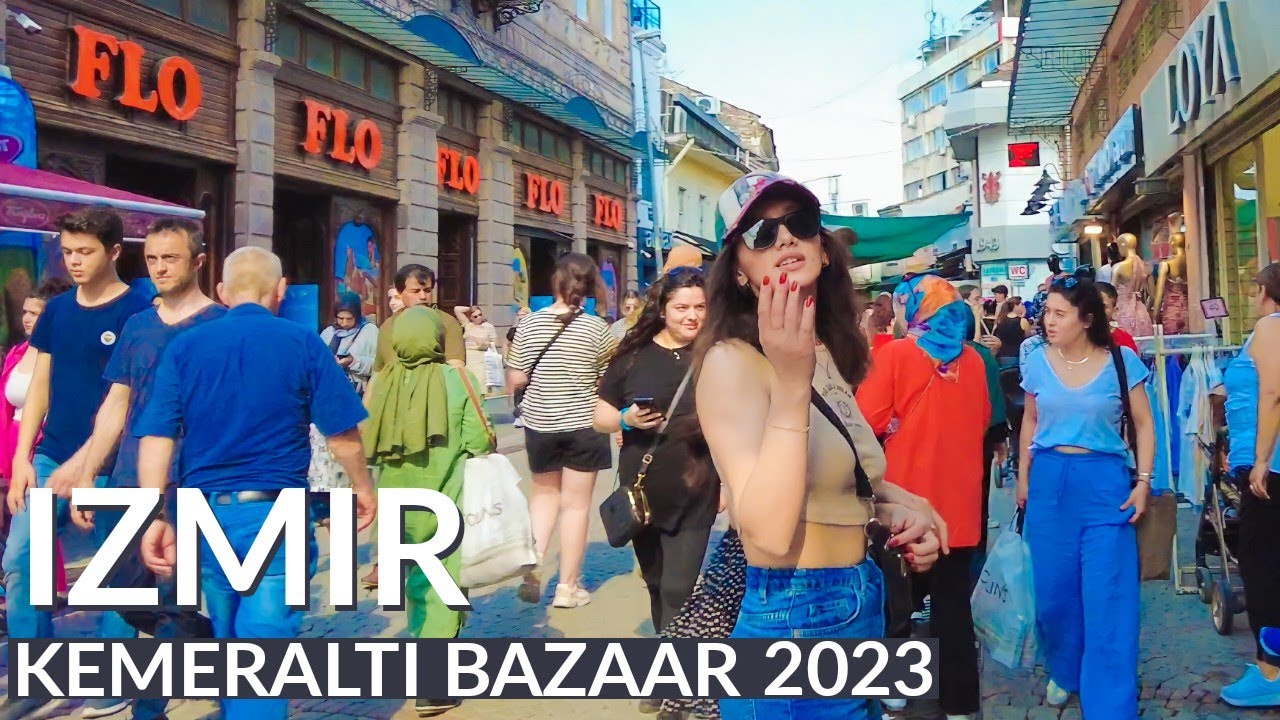 Izmir, Turkiet | Konak-torget | Stadsvandring 4K