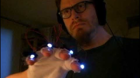 LED glove controlling the cycle~ object via jit.3m + iSight (an experiment)