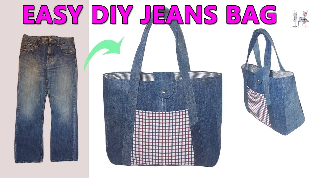 DIY BAG | BAG OUT OF OLD JEANS | REUSE OLD JEANS | RECYCLE JEANS IDEAS ...