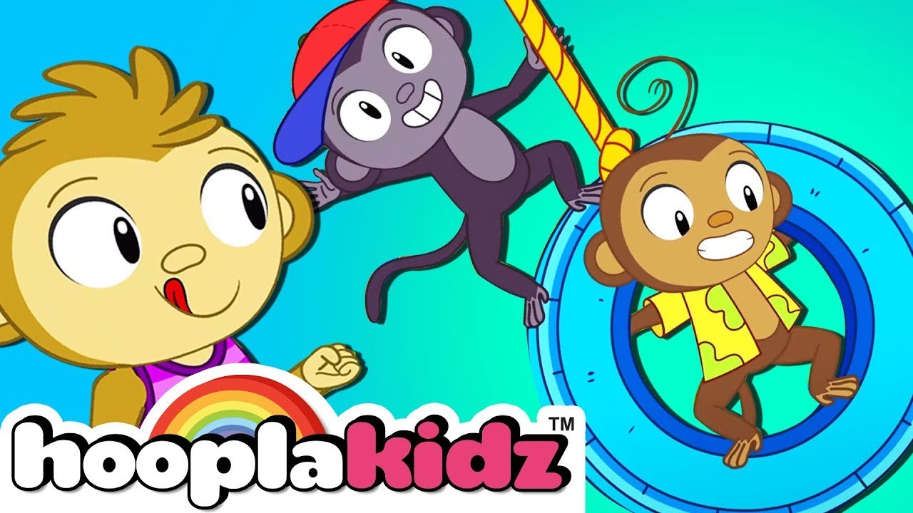 Hooplakidz Kids Song Five Little Monkeys Jumping On The Bed and More YouTube