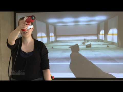 Virtual Reality: Locoport-Techdemo  mit Motion Tracking und Multimedia-Brille