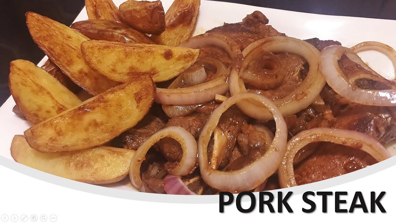 EASY COOKING / How to make | cook Pork Steak pinoy style - YouTube