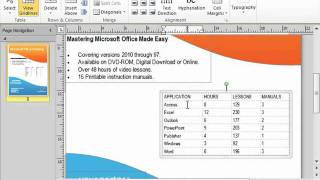 Publisher 2010 Tutorial Inserting and Deleting Columns and Rows Microsoft Training Lesson 8.3