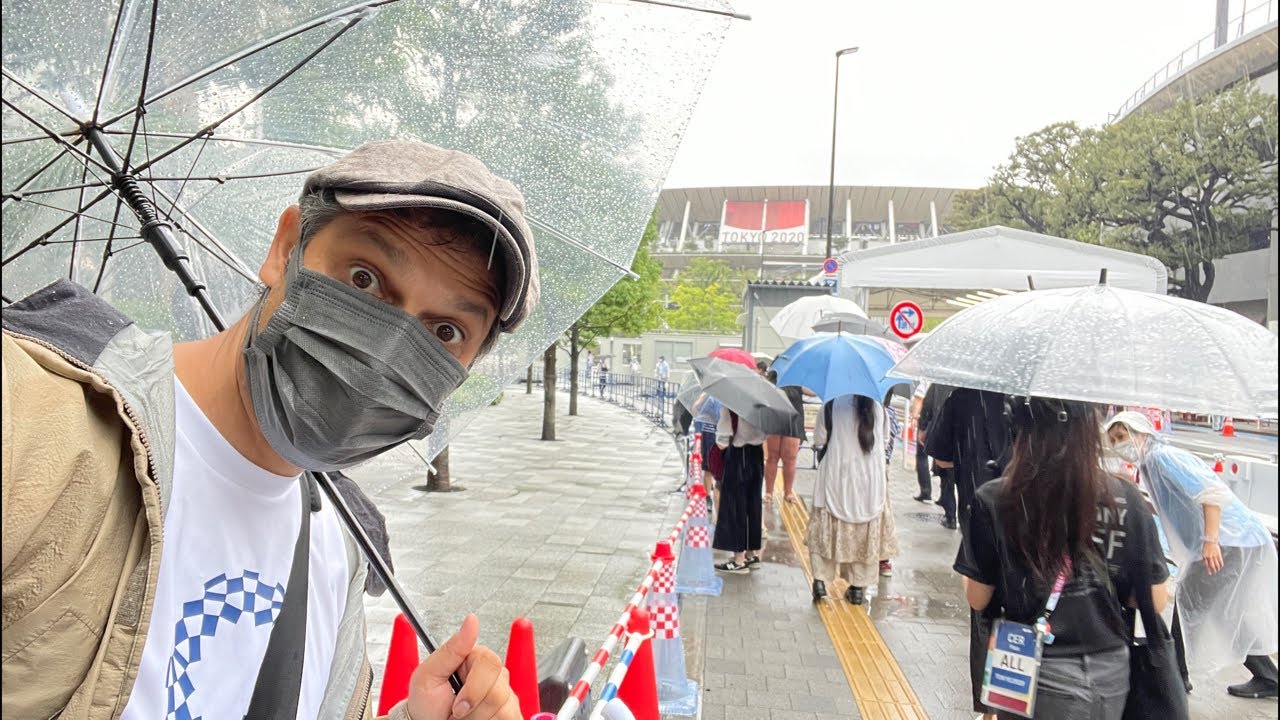 Tokyo Closing Ceremony during a Typhoon