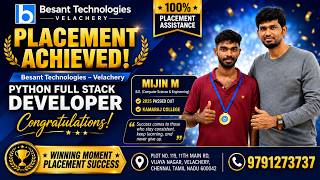 🔥 2025 PassedOut to Python Developer | Mijin Placement Success 🚀 Besant Velachery