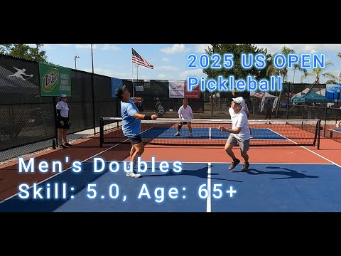 Men's Doubles Skill: 5.0, Age: 65+ Loser's Bracket Pickleball Match - US Open 2025