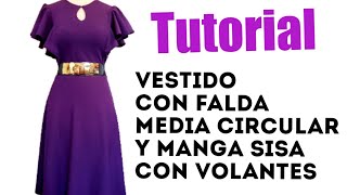 Vestido falda media circular - YouTube