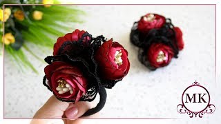 Резинки для волос. Канзаши. МК.  DIY. Kanzashi. Scrunchy.