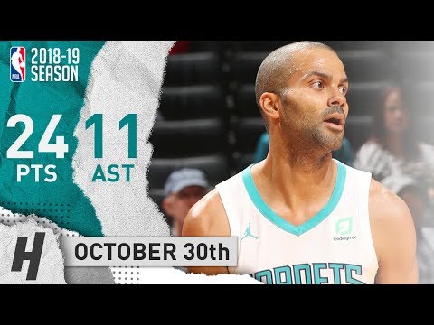 Tony Parker VINTAGE Full Highlights Hornets vs Heat 2018.10.30 - 24 Pts, 11 Assists