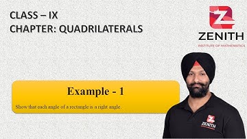 Show that each angle of a rectangle is a right angle……