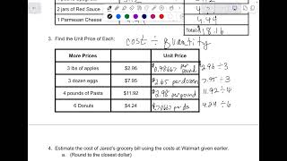 Kitchen Math Quiz #1 Review