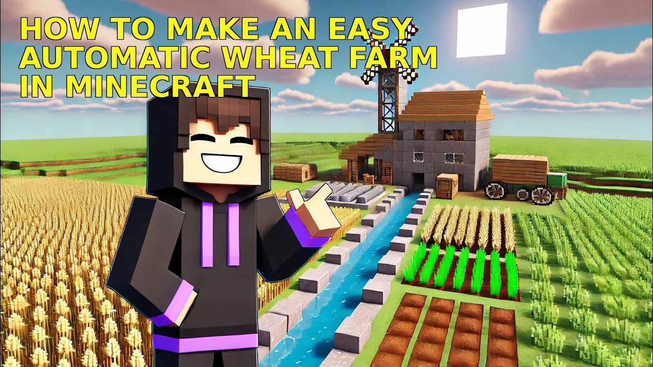 "How To Make Easy Automatic Wheat Farm For Minecraft Survival ?" # ...